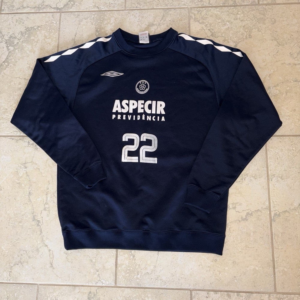 Vintage Umbro Aspecir Prevedencia Sweatshirt Soccer Blue Jacket Crewneck Size L